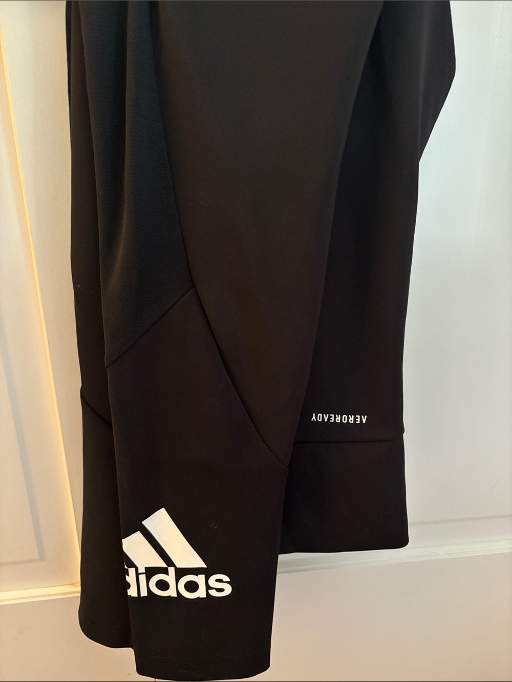adidas Black Athletic Shorts with White Logo